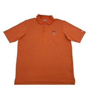 Under Armour Polo Shirt Mens L Orange Striped‎ Washington Golf & Country Club VA
